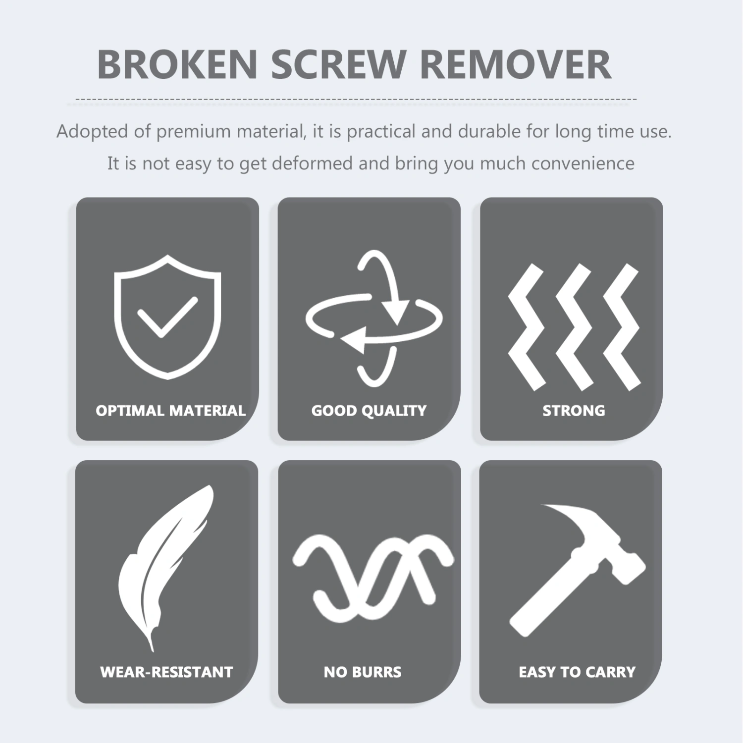 5Pcs Professional Broken Bolt Damaged Screw Extractor Stripped Screw Remover
