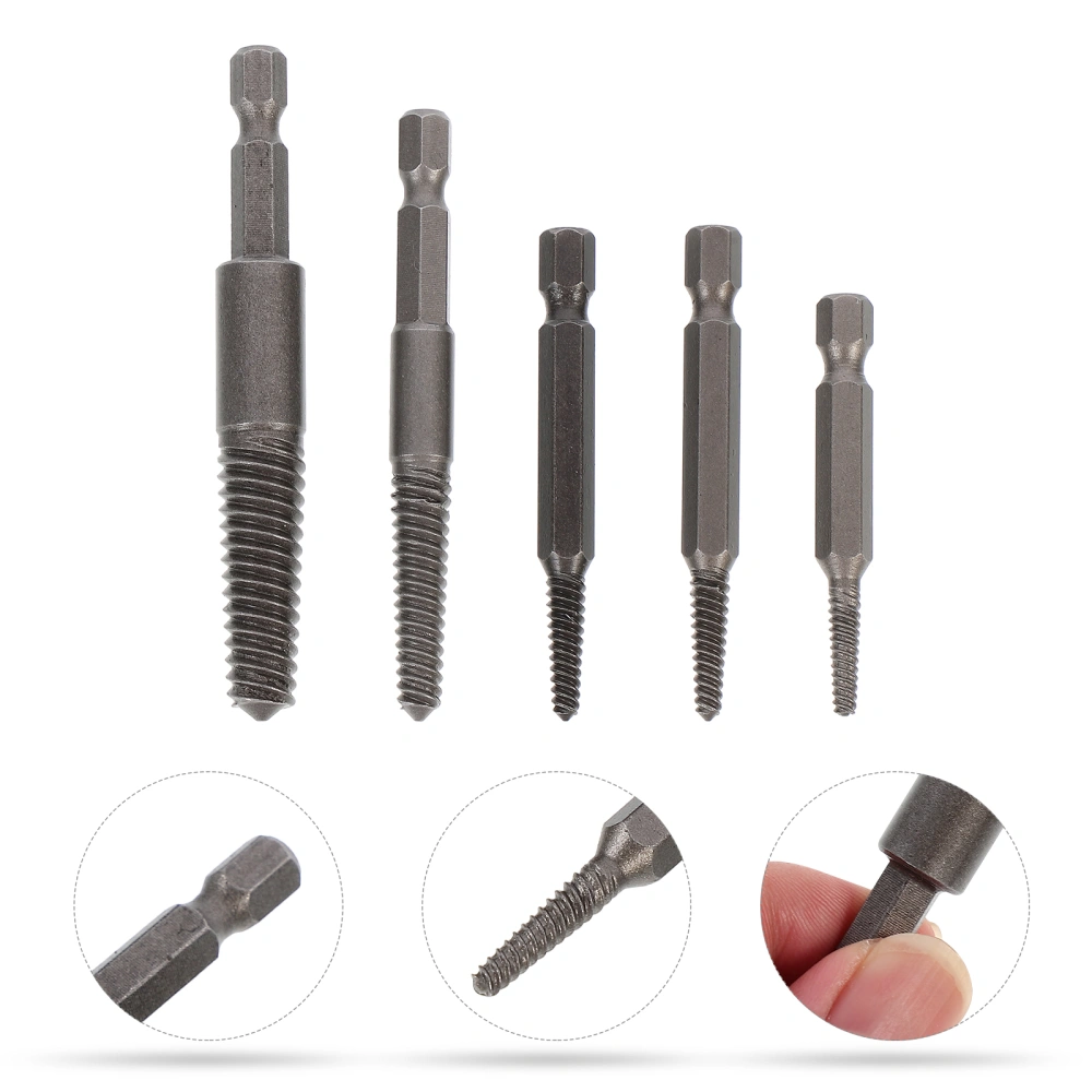 5Pcs Professional Broken Bolt Damaged Screw Extractor Stripped Screw Remover