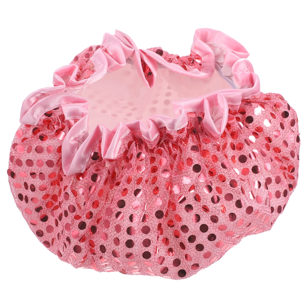 Sequin Shower Hair Protection Hat Multi-use Bath Hat Elastic Bathing Hat for Women