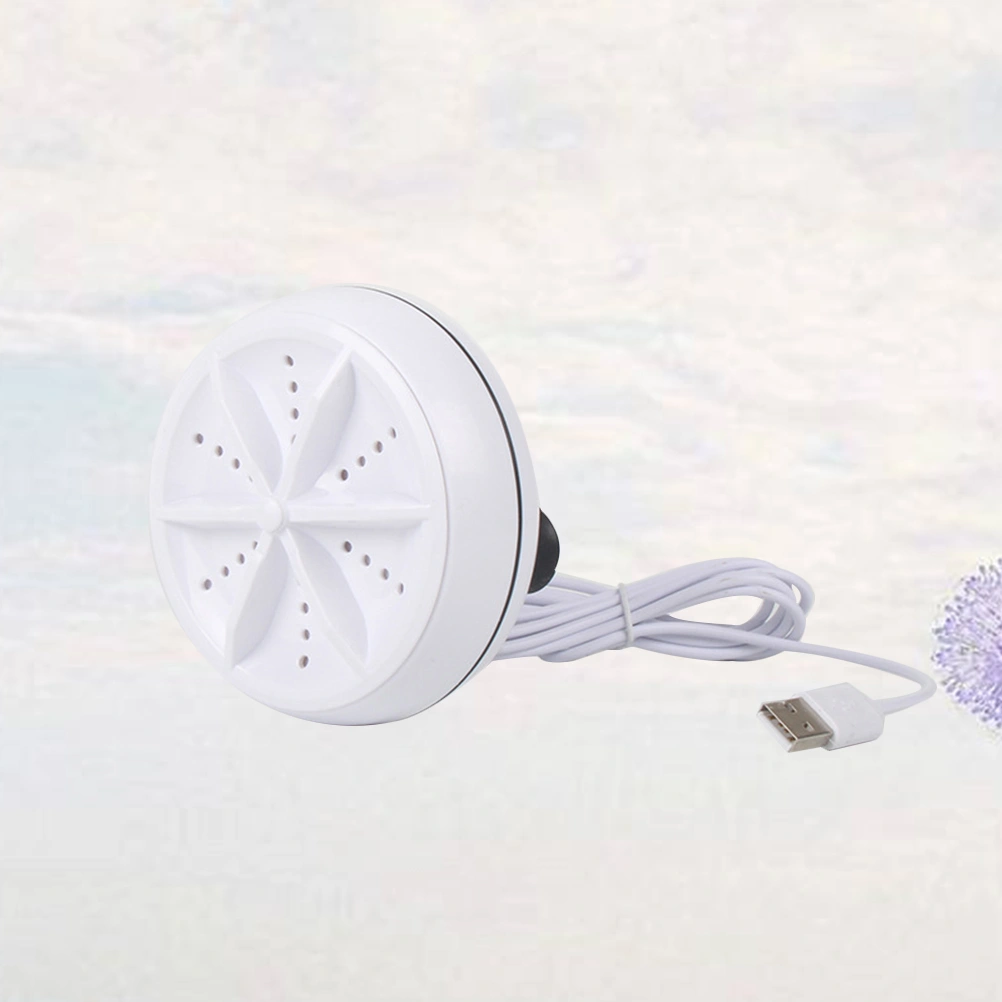1 Set of Ultrasonic Turbine Washing Machine USB Portable Mini Laundry Cleaning Machine High Frequency Laundry Washer for Travel and Children's Laundry (White)