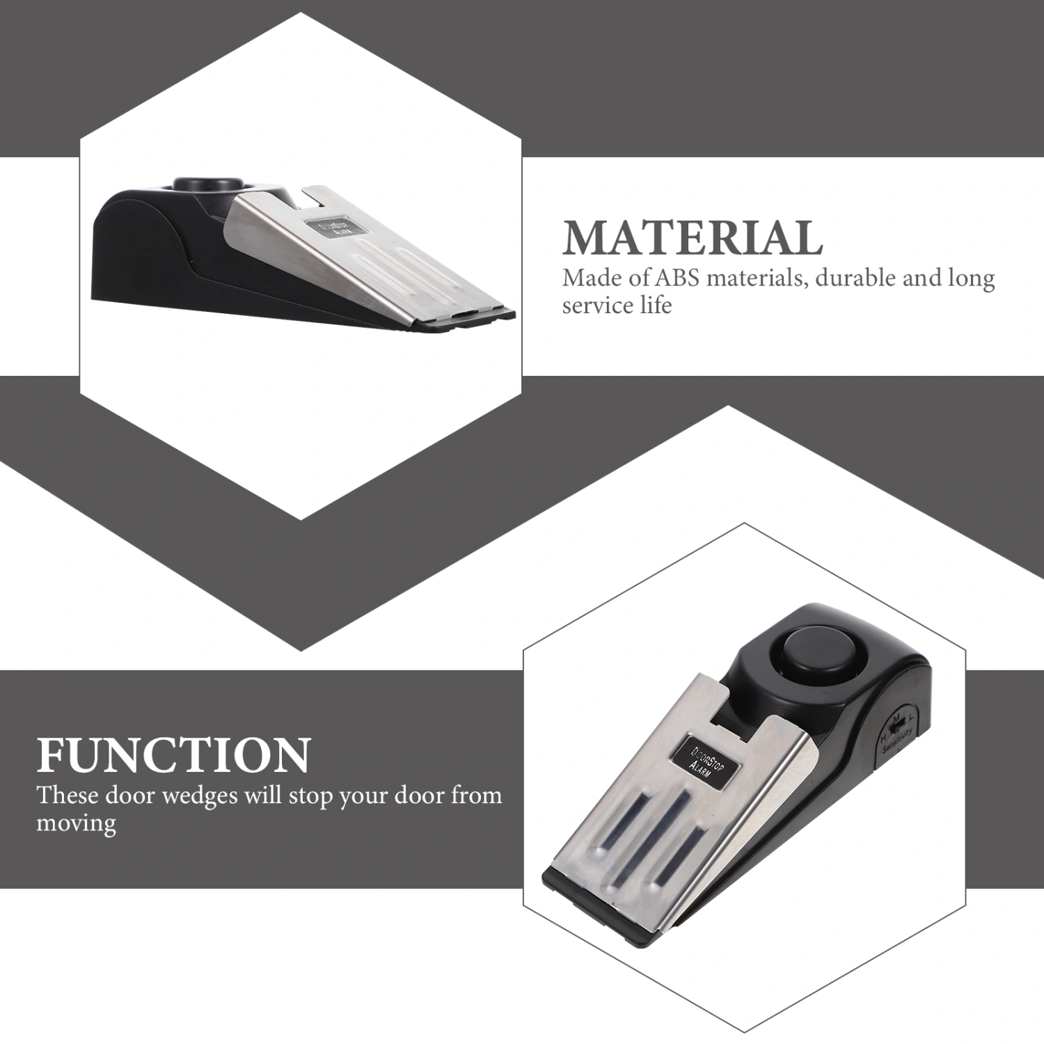 Door Stop Alarm Portable Door Stopper with Security Alarm Anti-theft Door Wedge Stopper