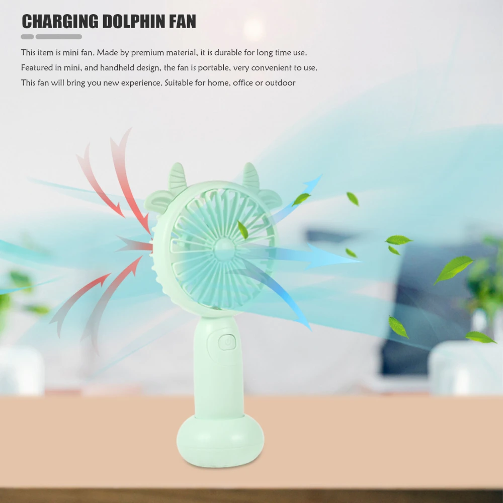 Portable Air Fan USB Charging Fan Miniature Fan Practical Air Fan for Home Office Desktop Outdoor (Green)