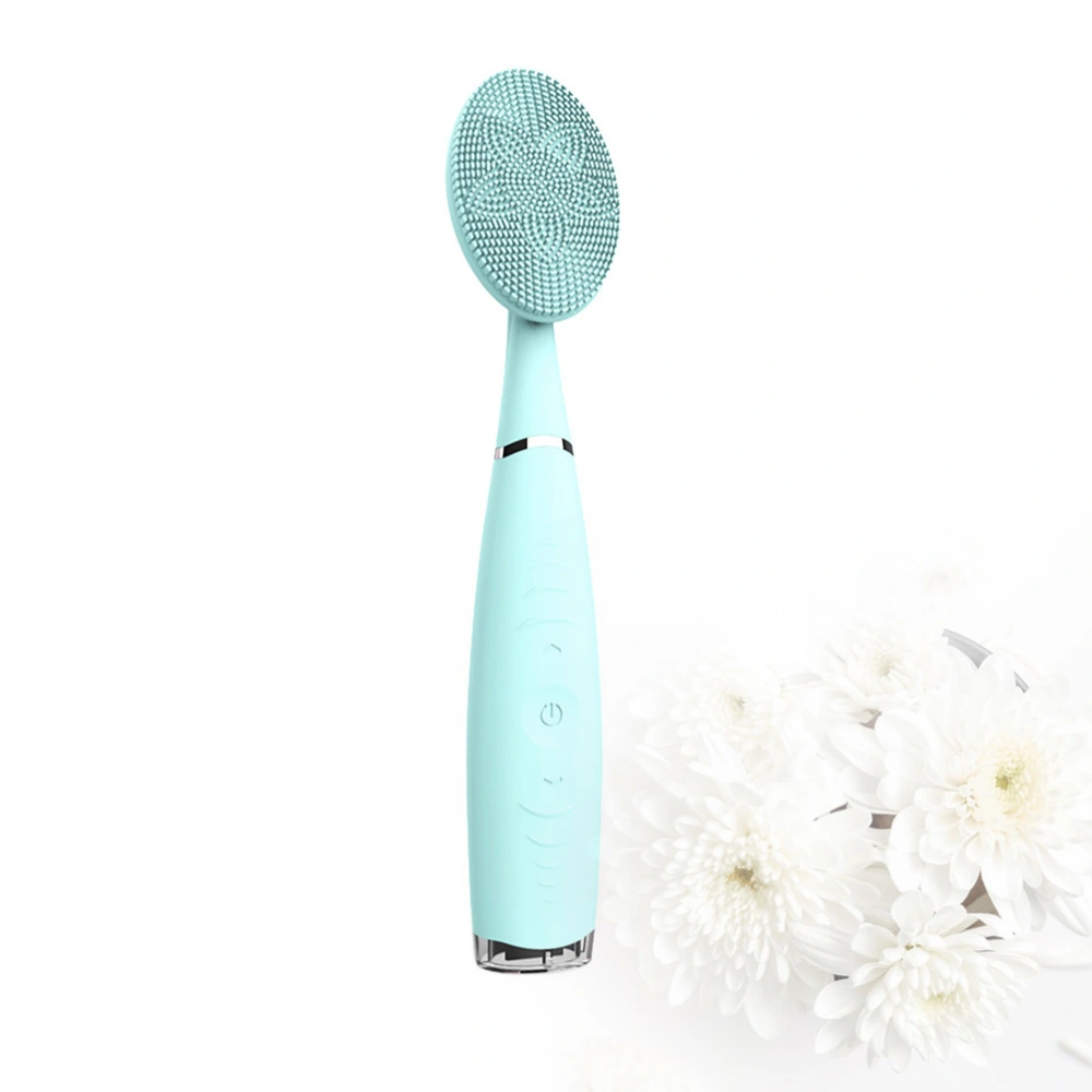 Handheld Facial Cleanser Electric Face Washing Cleaner Facial Cleansing Brush Pore Deep Cleansing Face Brush (Blue)