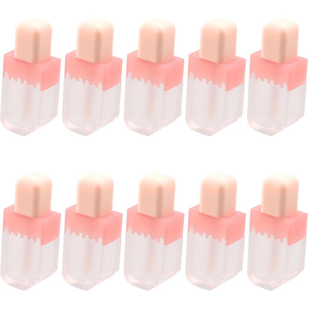 10Pcs Popsicle Shaped Lip Balm Bottles Refillable Lip Gloss Tubes Mini Lipstick Sample Bottles