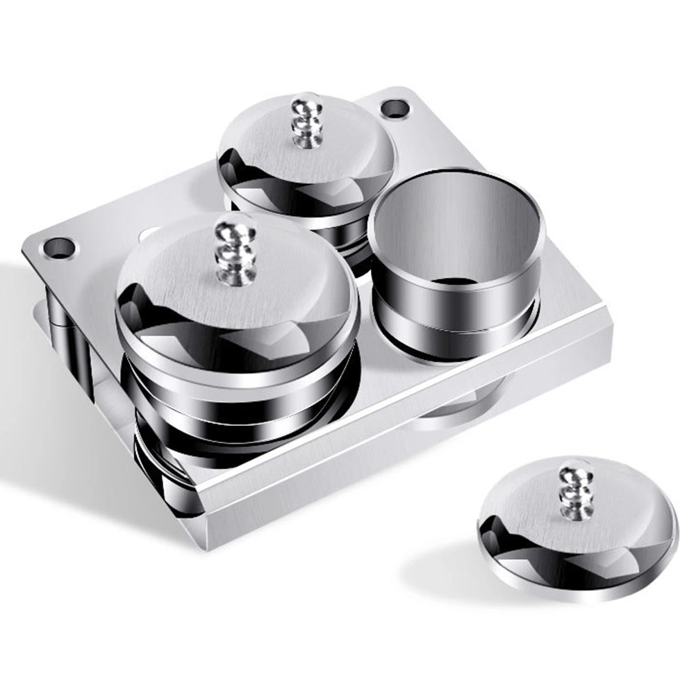 3pcs Nail Art Tools Set Nail Acrylic Liquid and Powder Container Stainless Steel Jars with Lid Manicure Supplies (Silver)