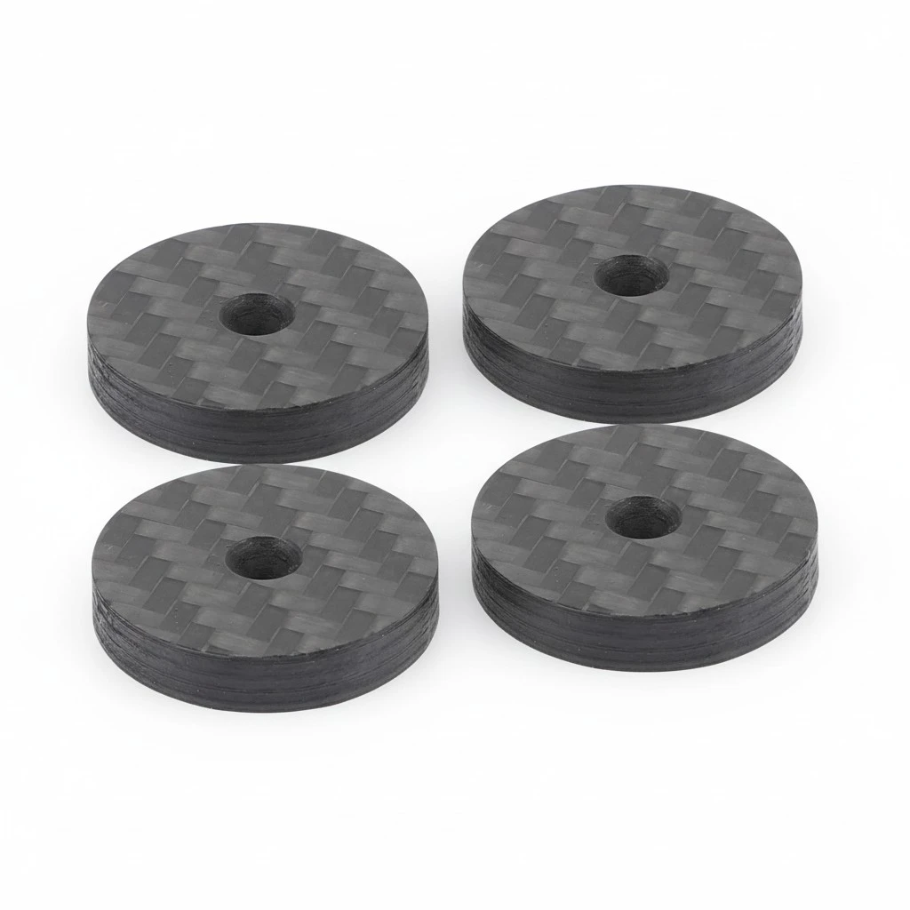 4Pcs Carbon Fiber Speaker Spikes Pads Mats Isolation Stand Speaker Foot Pad Base