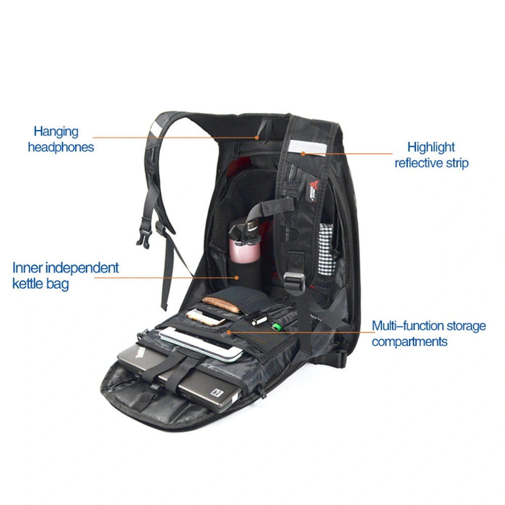 Carbon Fiber Motorcycle Backpack Riding Waterproof Bagpack Mens Travel Bag for Travel Riding Black