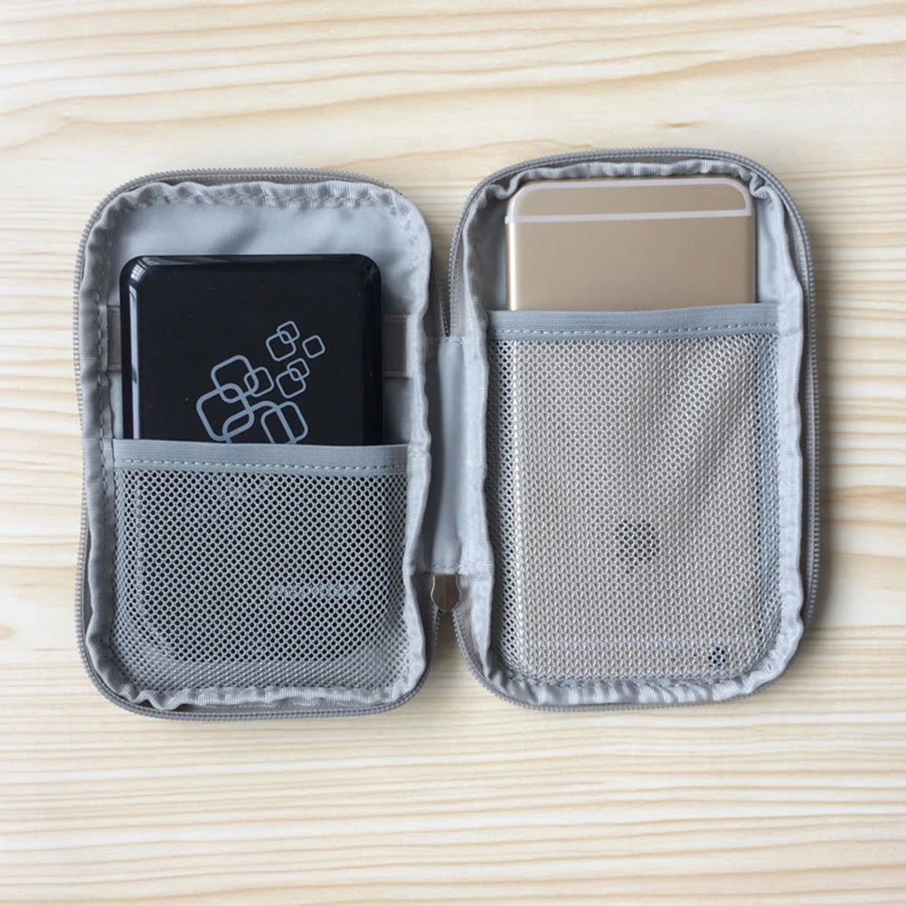 Multifunction Digital Accessories Storage Bag Electronics Protection Pouch Organizer for Phone USB Cable Earphone (Grey)