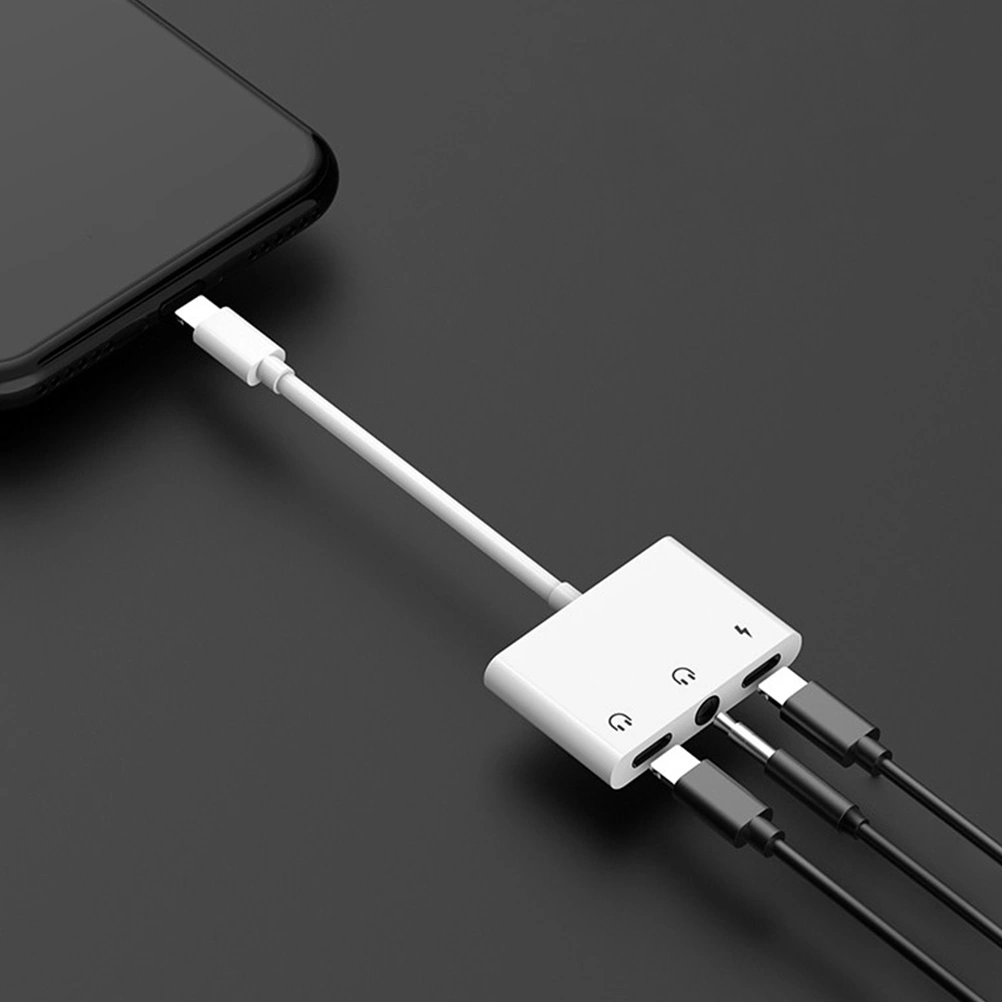 1pc 3-in-1 USB to 3.5mm Headphone Jack Adapter Portable Audio Cable Cord