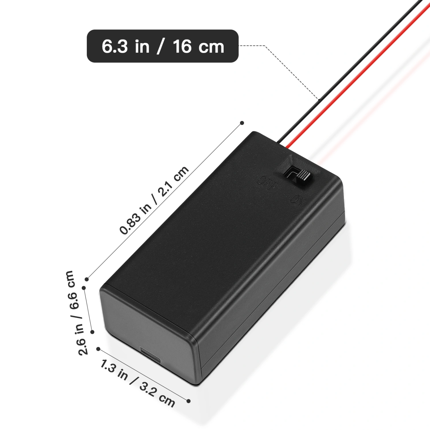 10pcs Battery Holder On/Off Switch Battery Case Insulating Batery Container (9V 6F22 Battery)