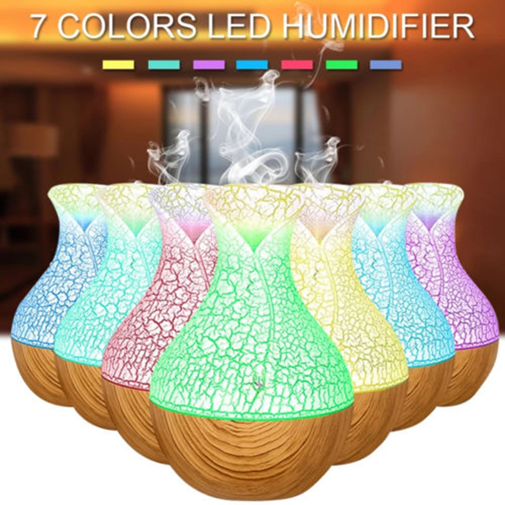 Ultrasonic Humidifier Crack Vase USB Diffuser Wood Grain Air Humidifier Car Airpurifier