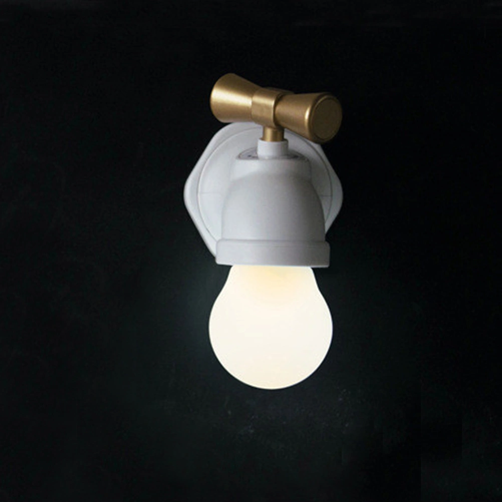 Faucet Type Voice Control LED Night Lamp USB Rechargeable Tap Night Light (White)