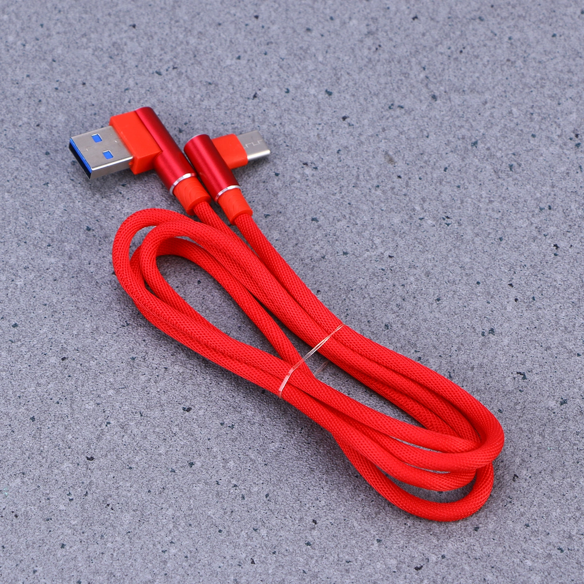 1M Right Angle USB Type C Cable Braided USB 2.4 A to 90 Degree USB-C Data Cable Charger Cord for Huawei P20/P20 Pro Mate 10 Galaxy S9/S8+ Note 8 LG V30 V20 G6 and More (Red)