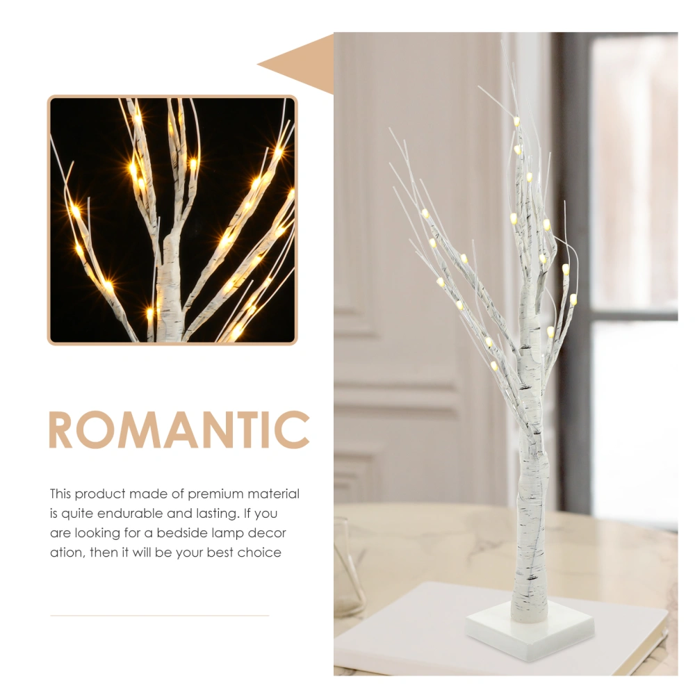 White Birch Shaped Lamp Decorative Bedside Lamp LED Lamp Adornment (Warm White)