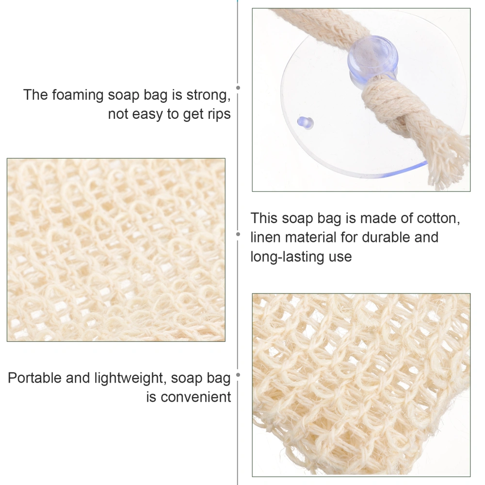 5 pcs Exfoliating Soap Pouch with Drawstring Bar Soap Bag Foaming Net Soap Bags for Bathing