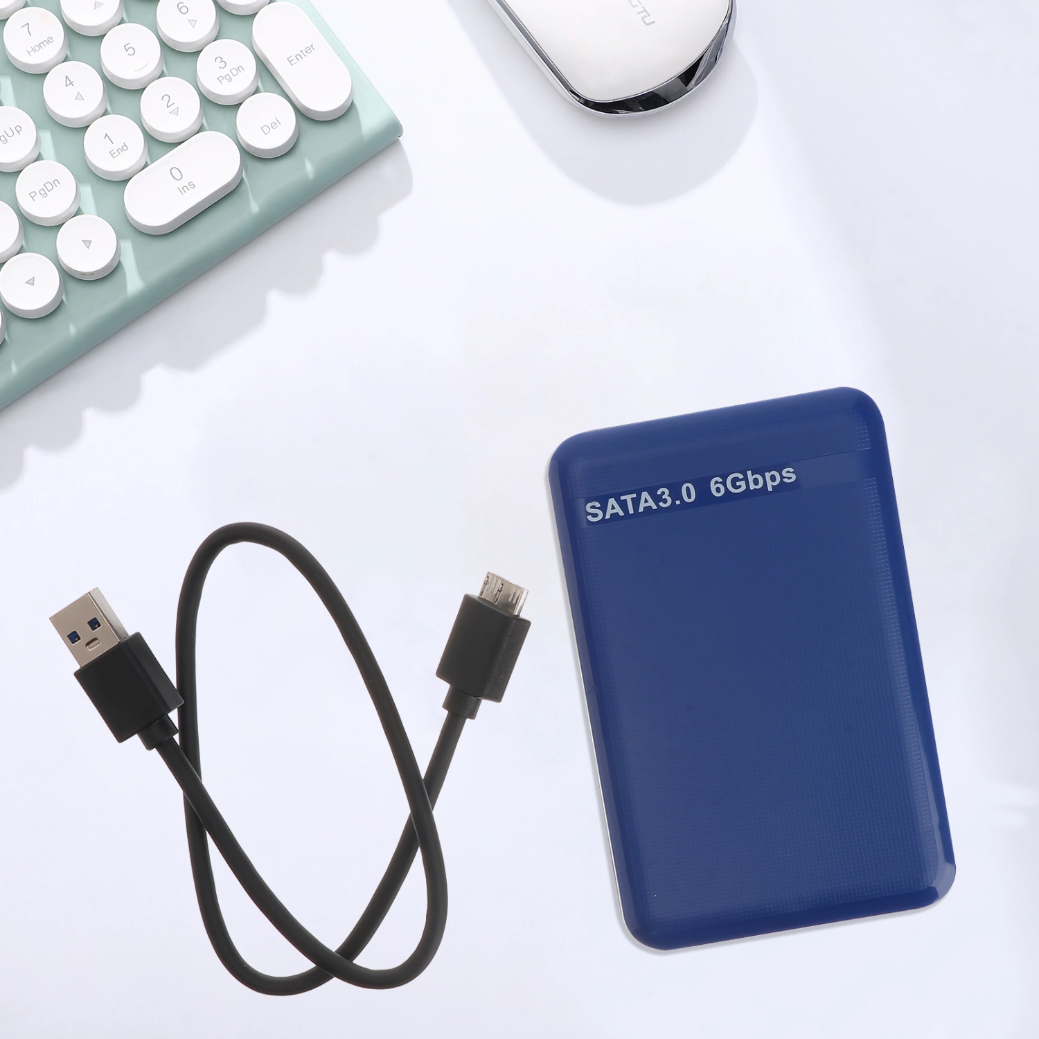 2.5Inch USB3.0 SATA 3.0 High 6Gbps Mobile Hard Drive Disk Portable Enclosure (Blue)