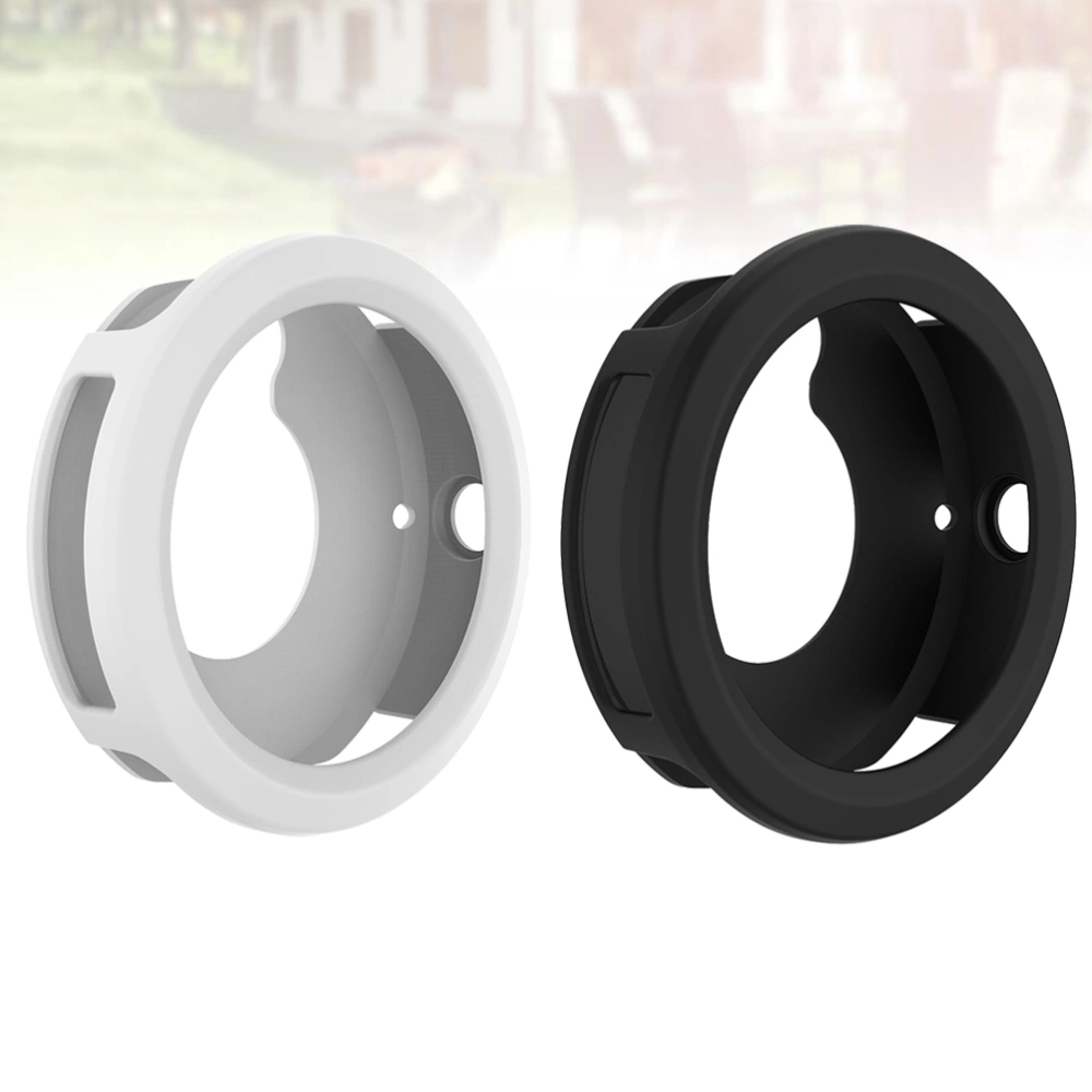 2 Pcs Silicone Smart Watch Case Anti-fall Wristwatch Shell Frame Scratch Proof Protective Cover Compatible for Garmin Vivoactive3 (White, Black Style)