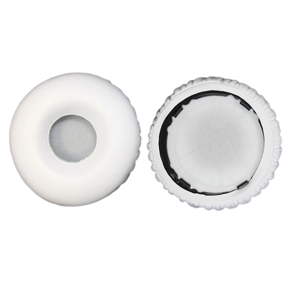 2pcs Replacement Ear Pads Protein Leather Earpads Cushion for Wireless Headphone (White)