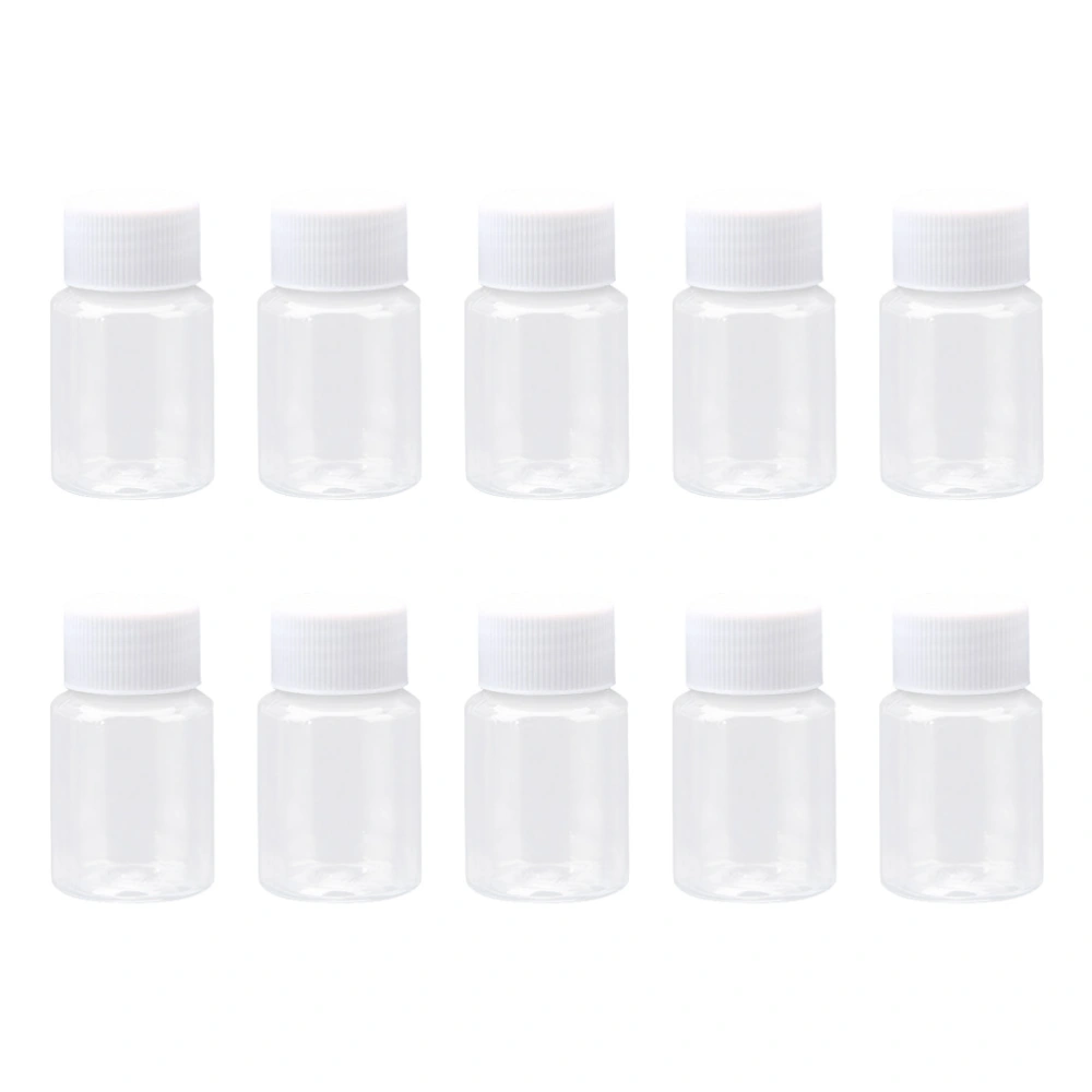 10pcs 50ml Transparent Plastic Bottles Refillable Empty Container with Lid Jars Boxes Tins