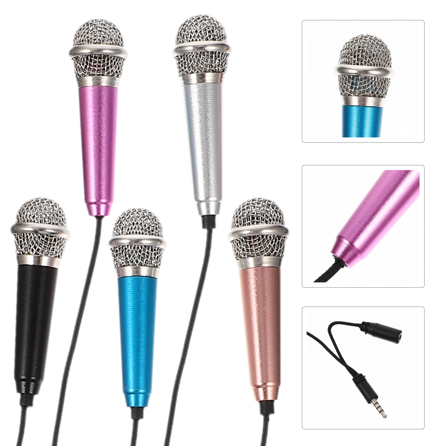 5pcs Mini Microphones Portable Vocal Tiny Microphones Phone Microphones