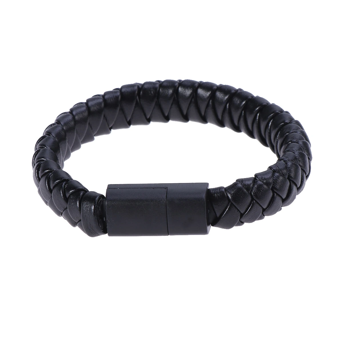 20cm USB Type C Data Sync Cable Braided Wristband Style Charging Cable (Black)