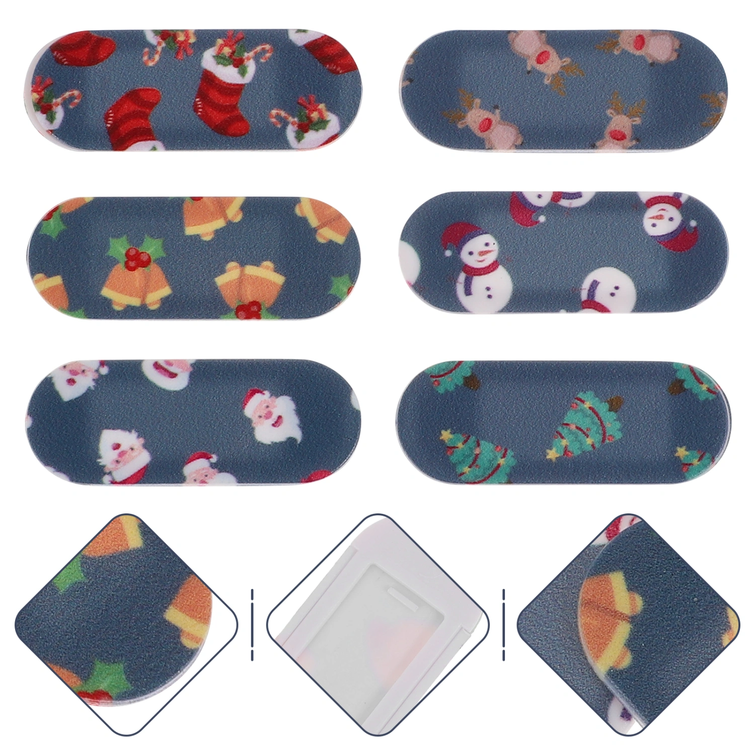 6PCS Christmas Computer Cell Phone Lens Protective Caps Camera Covers Caps Hoods