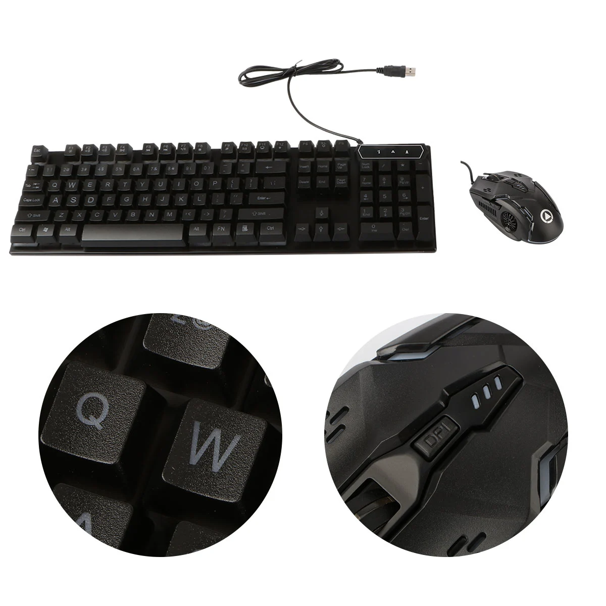 Computer Keyboard Mouse Set Wired RGB Backlight Ergonomic Keyboard Mouse