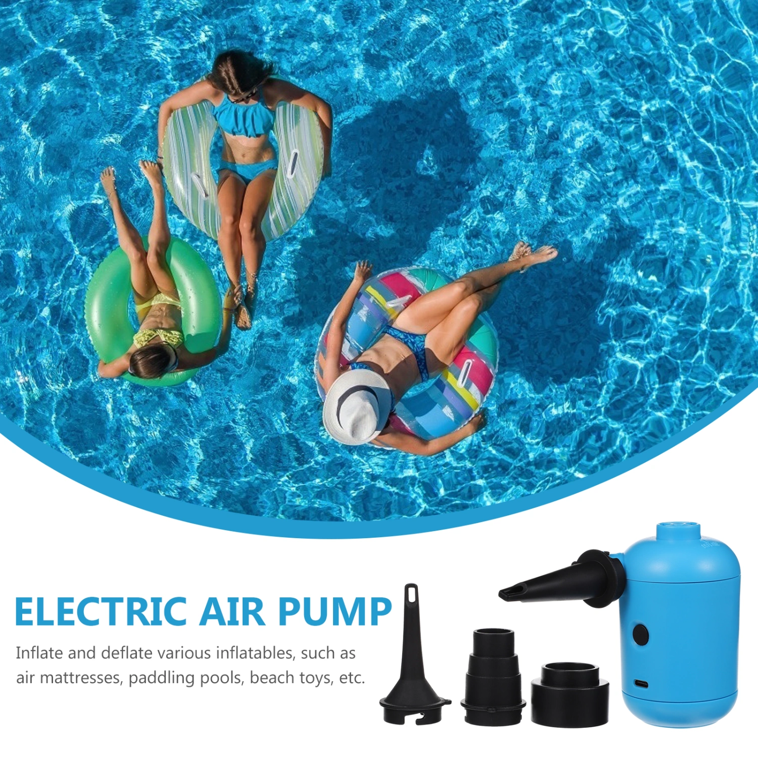 USB Electric Air Pump Multipurpose Portable Air Inflator for Inflatable Football