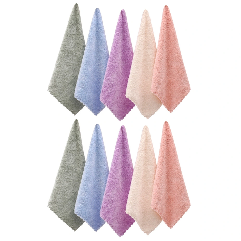 10pcs Face Makeup Remover Cloths Microfiber Facial Cleansing Cloth Washcloth for Women Lady (Pink Blue Cyan Purple Beige for Each 2pcs)