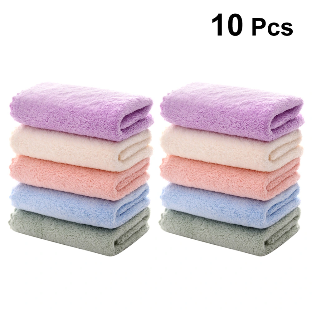 10pcs Face Makeup Remover Cloths Microfiber Facial Cleansing Cloth Washcloth for Women Lady (Pink Blue Cyan Purple Beige for Each 2pcs)