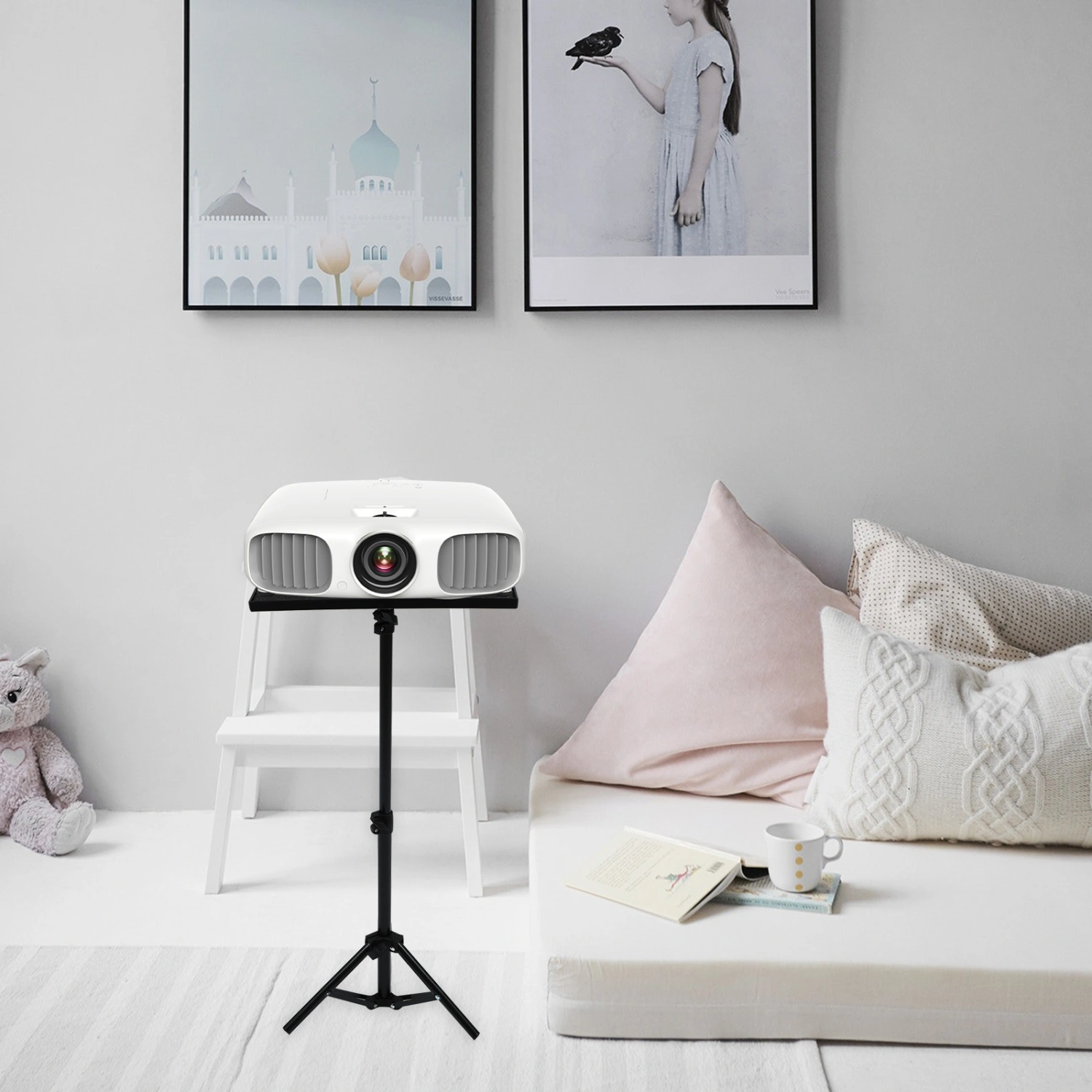 Projector Table 1.1m Adjustable Projector Tripod Book Stand Foldable Bracket