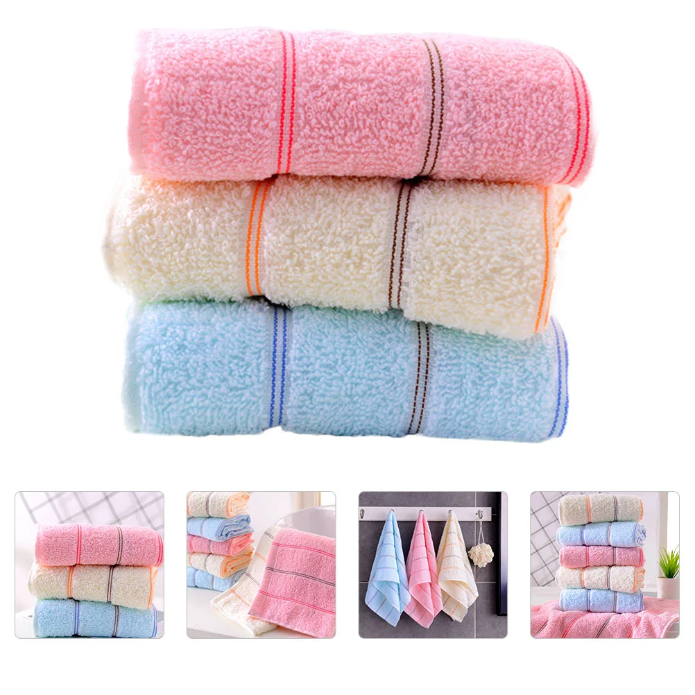 3pcs Washcloth Cotton Facecloth Face Washing Towels Thickened Cotton Towels