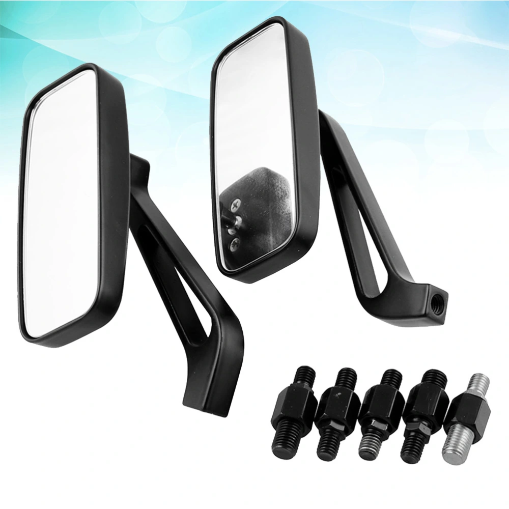 1 Pair Motorcycle Handlebar Rearview Mirror Reflector Retro Reversing Mirror Modification Accessories (Black)