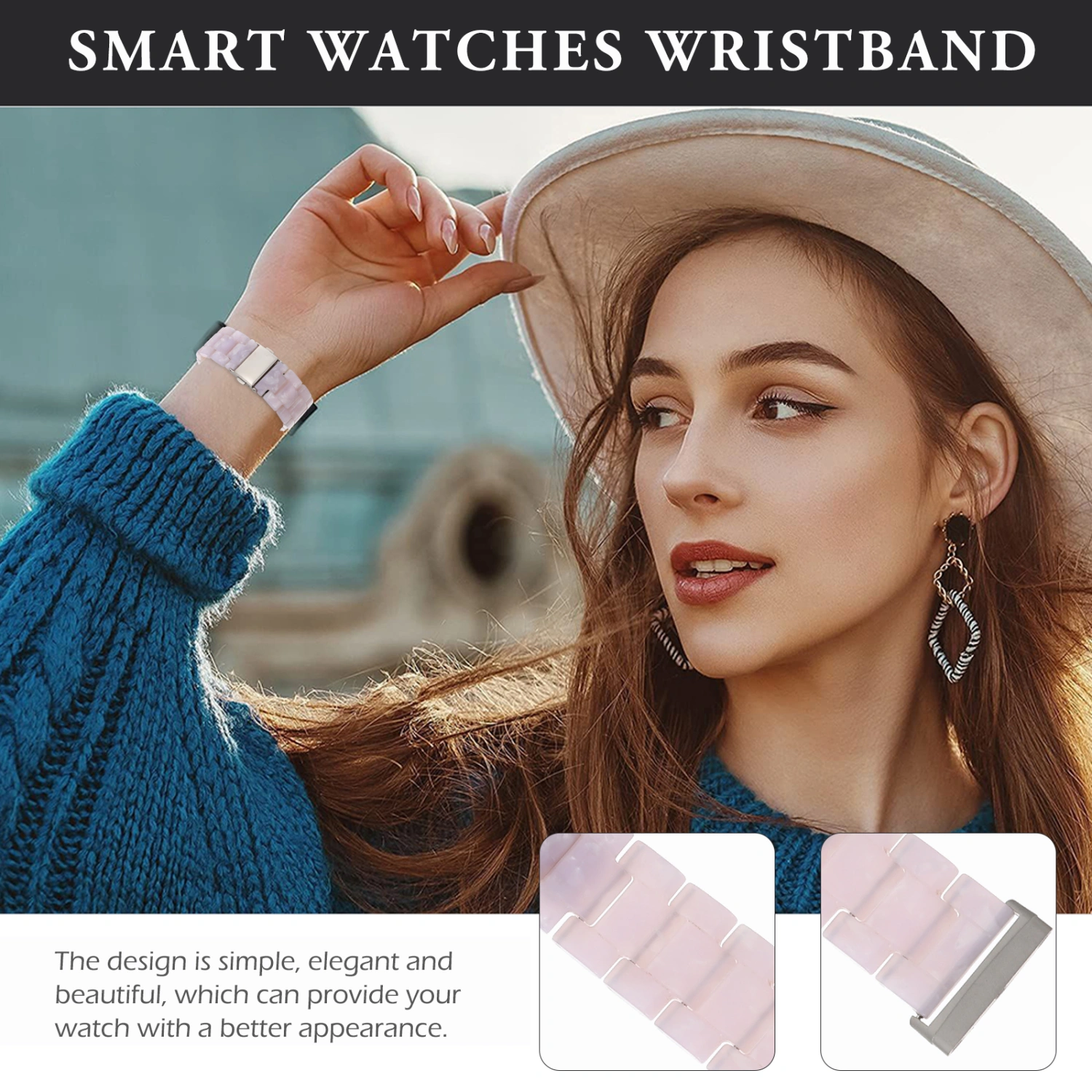 1pc Stylish Smart Watches Strap Smart Watches Wristband Watch Resin Strap
