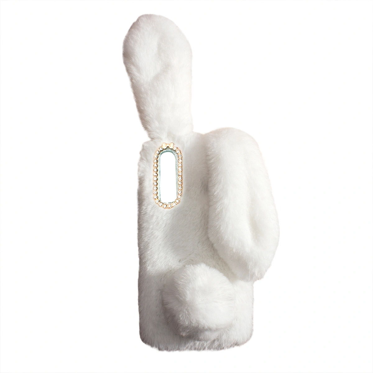 Fuzzy Protective Case Bunny Ear Girly Phone Cover Compatible with Moto G8 Power Lite