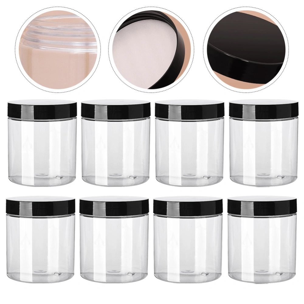 8 pcs Round Clear Cream Container Wide Mouth Cream Jar Plastic Cream Container Jars with Lids