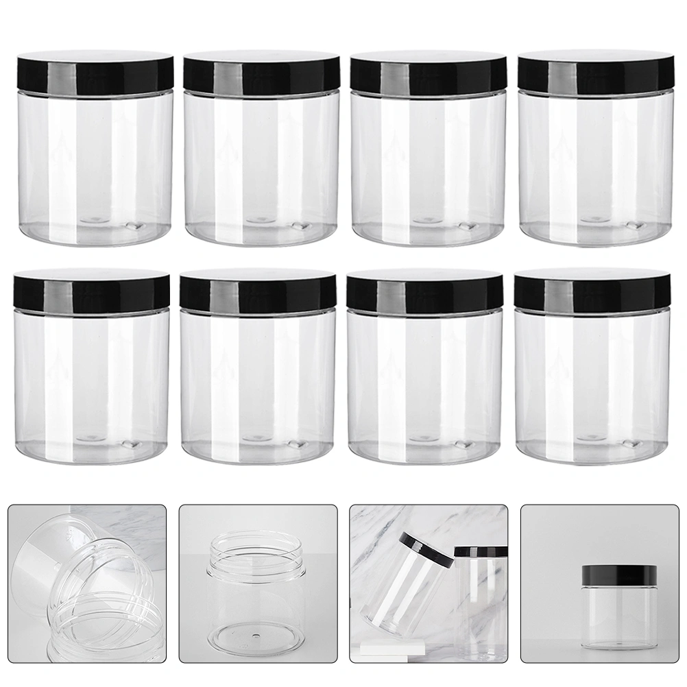 8 pcs Round Clear Cream Container Wide Mouth Cream Jar Plastic Cream Container Jars with Lids