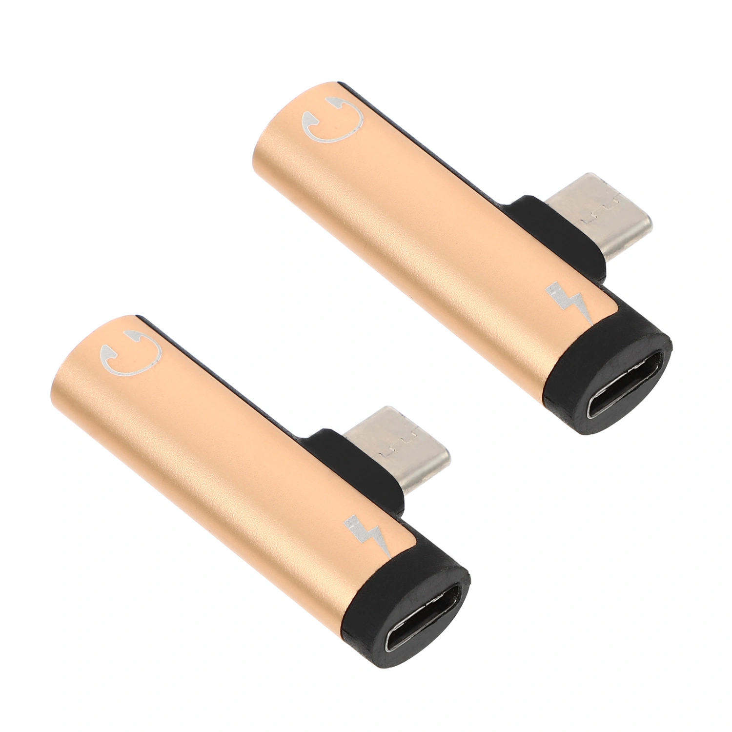 2pcs Headphone Adapter 2-in-1 Type C to 3.5mm Audio Adapter and Fast Charging