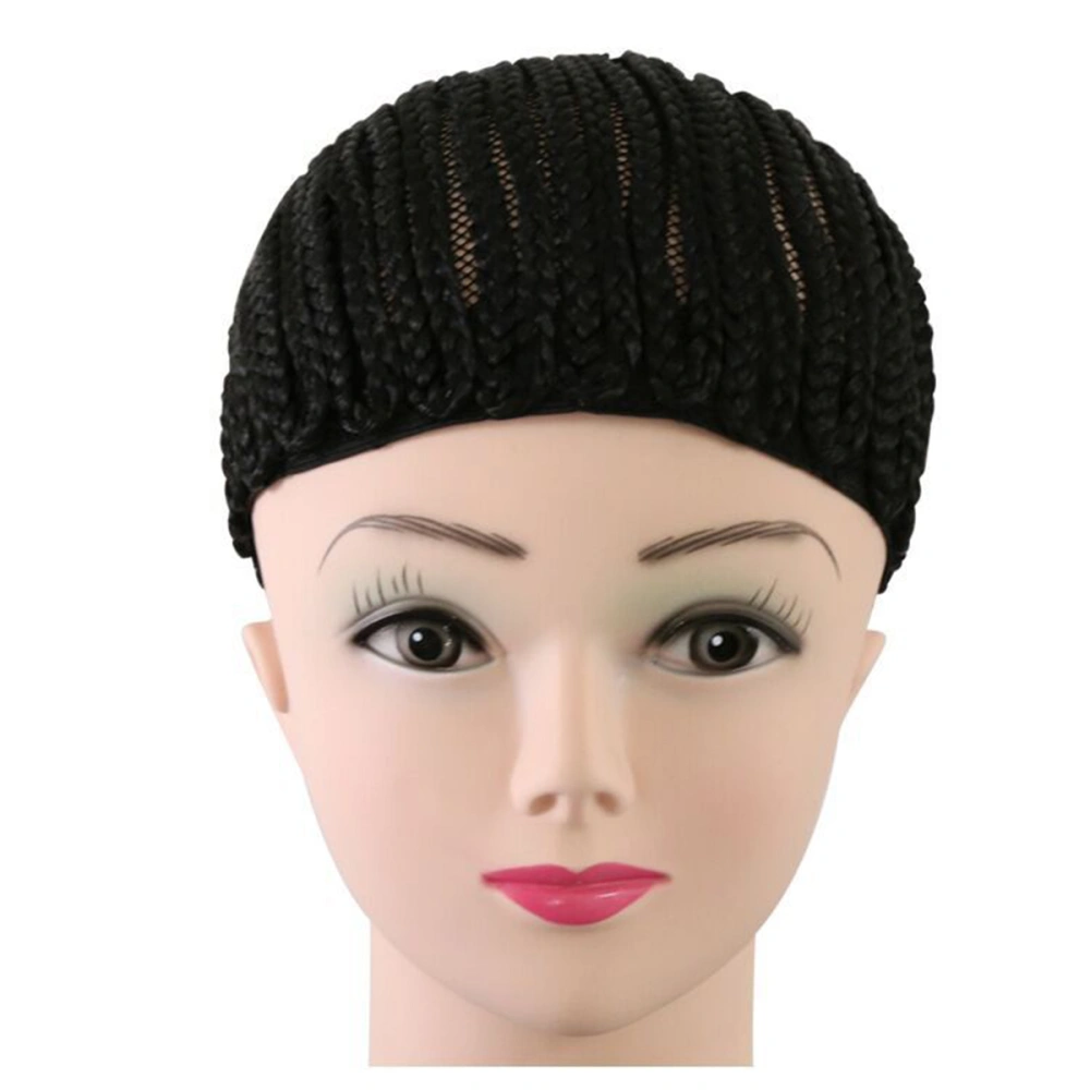 1PC Easier Sew Black Cornrow Braids Crochet Wig Caps Elastic Sew Dome Net Wig Caps for Making Braiding Wigs - Size M