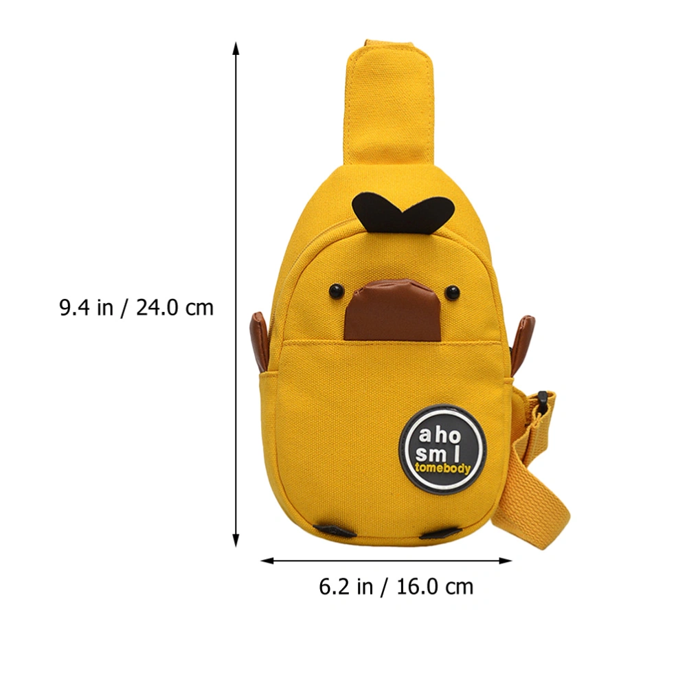 1 Pc Children's Lovely Little Duck Canvas Versatile Messenger Bag For Storage