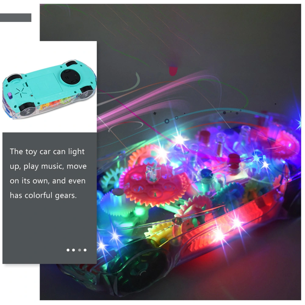 Colorful Light Musical Toy Car Electronic Transparent Body Gears Car Toy