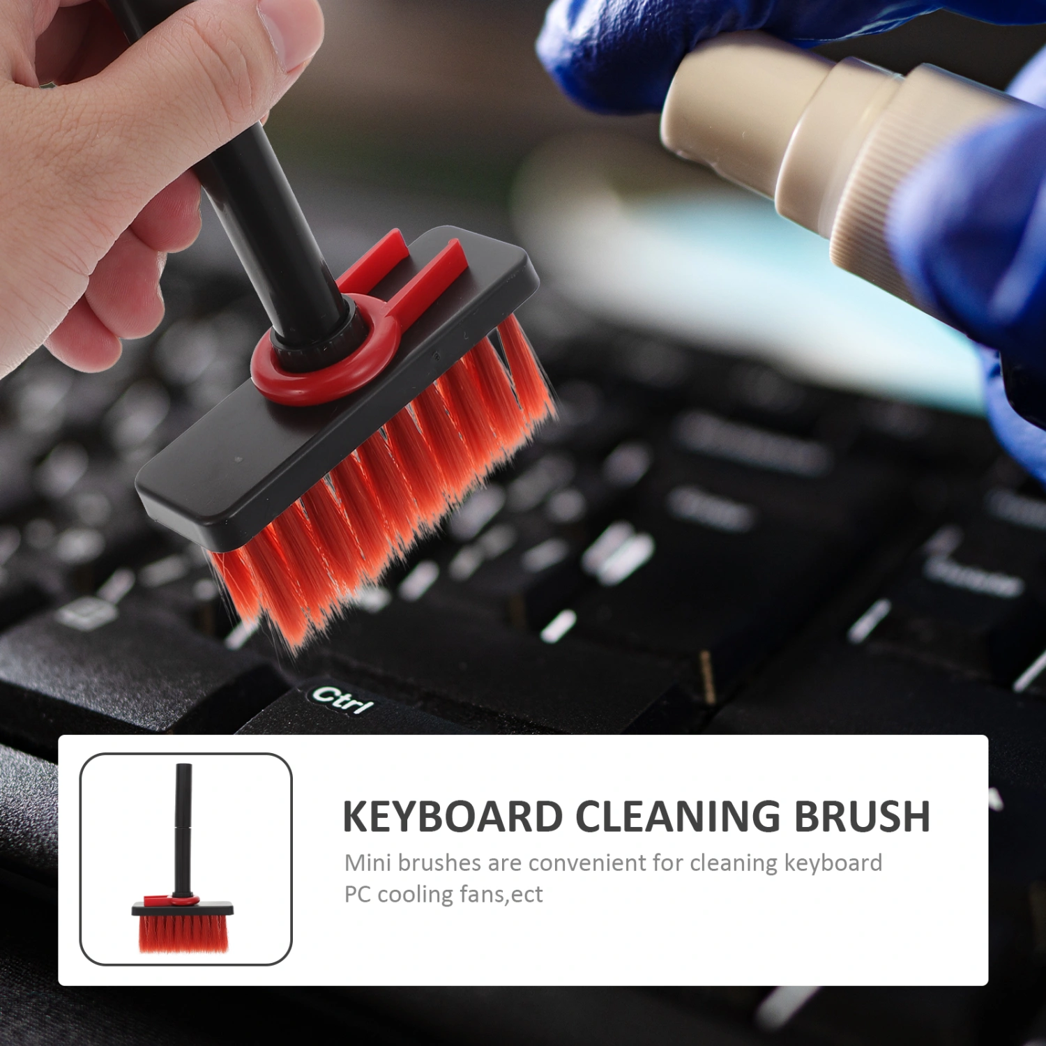 Mini Plastic Dust Brush Anti-Static Brush Cleaner for Computer Keyboard