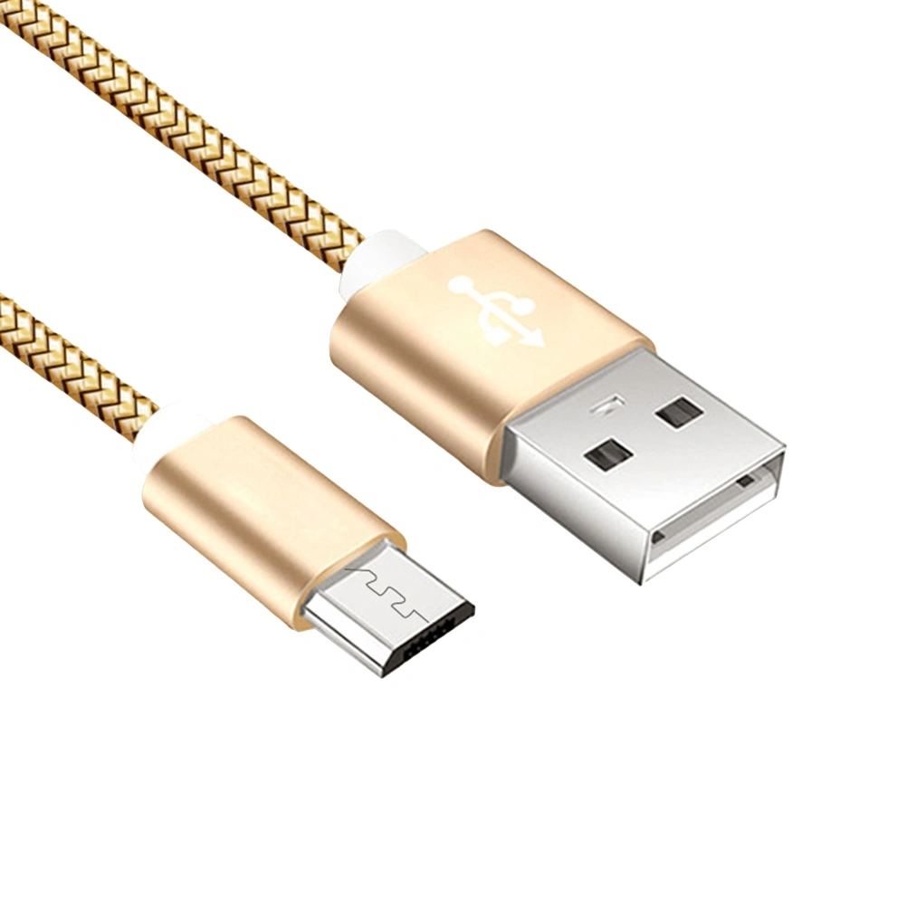 1 Meter 2.1A Charger Cable Nylon Braided Micro USB Data Sync and Charging Cable for Android Phones Tablets Galaxy S7/ S6/ Pixel/ Xperia/ Lumia (Gold)