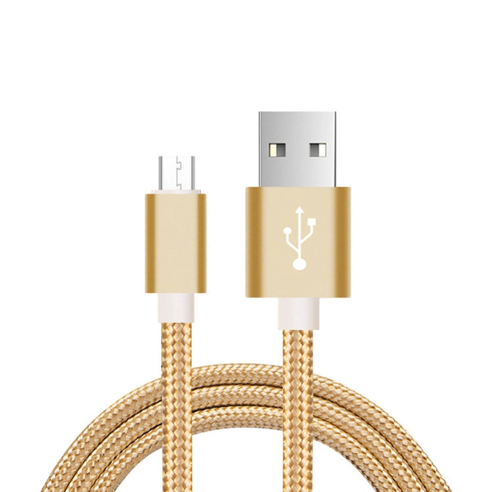 1 Meter 2.1A Charger Cable Nylon Braided Micro USB Data Sync and Charging Cable for Android Phones Tablets Galaxy S7/ S6/ Pixel/ Xperia/ Lumia (Gold)