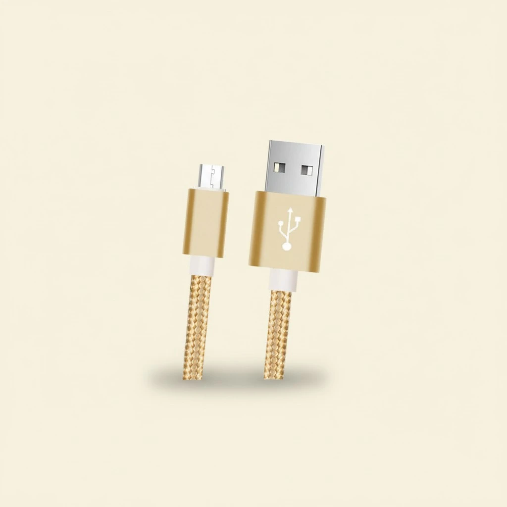 1 Meter 2.1A Charger Cable Nylon Braided Micro USB Data Sync and Charging Cable for Android Phones Tablets Galaxy S7/ S6/ Pixel/ Xperia/ Lumia (Gold)