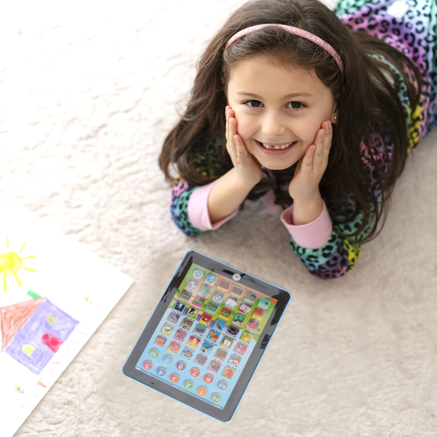 Early Education Tablet Pad Computer Learning Educational Teach Toy for Kids Children (Blue)