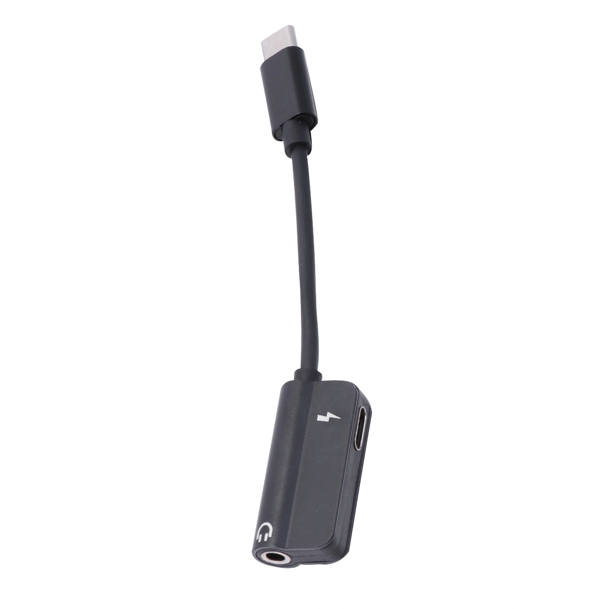2-in-1USB Type C to 3.5mm Earphone Adapter Charger USB-C Audio Cable 3.5 Jack Headphone Adapter for Phone (Black)