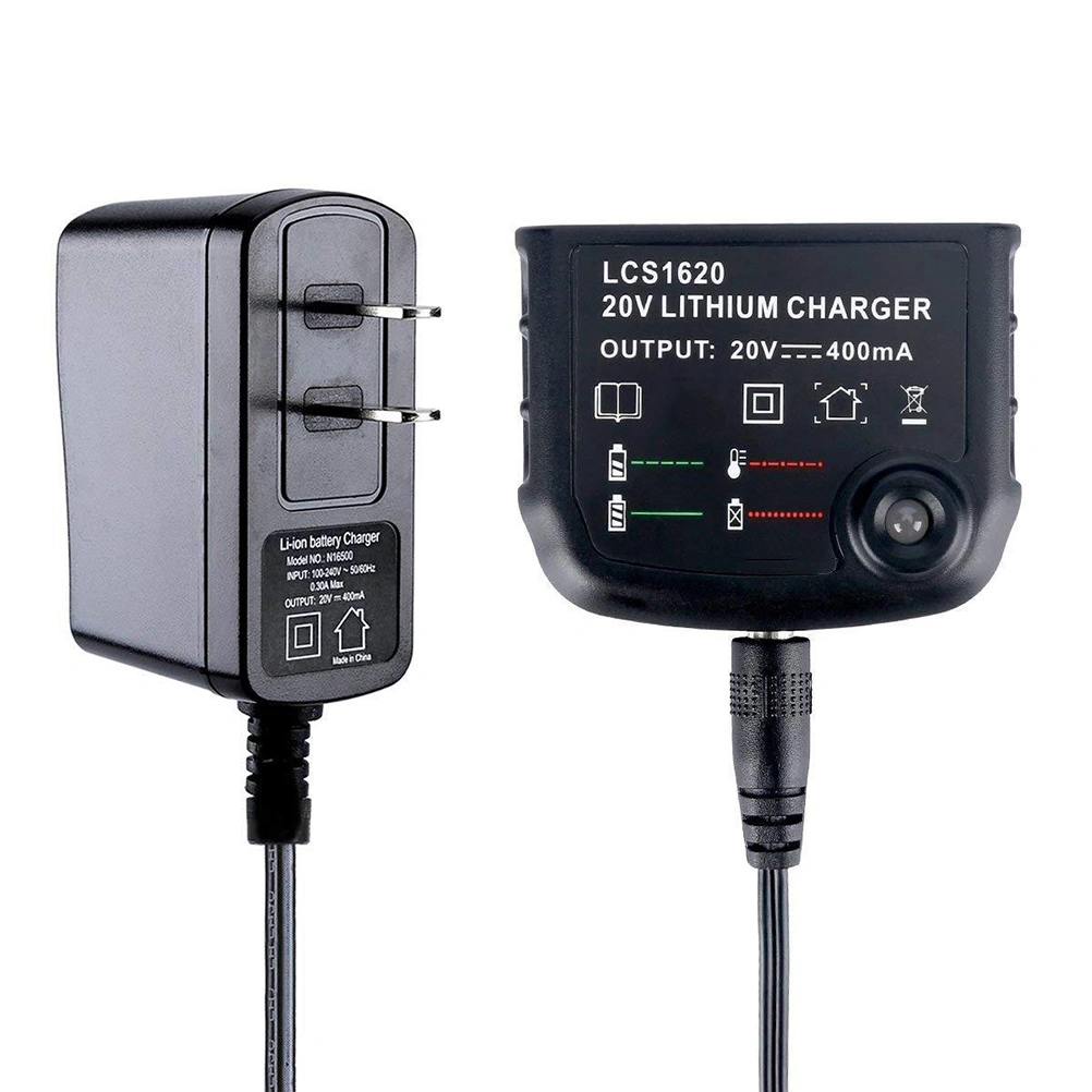 20V Portable Lithium Ion Battery Charger Power Tool Compatible for LCS1620 Black & Decker with US Plug