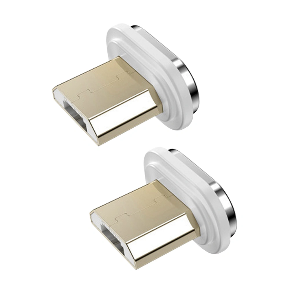 2pcsMagnetic Charging Head Quick Charger Connectors Compatible for Android Cellphones Silver and White