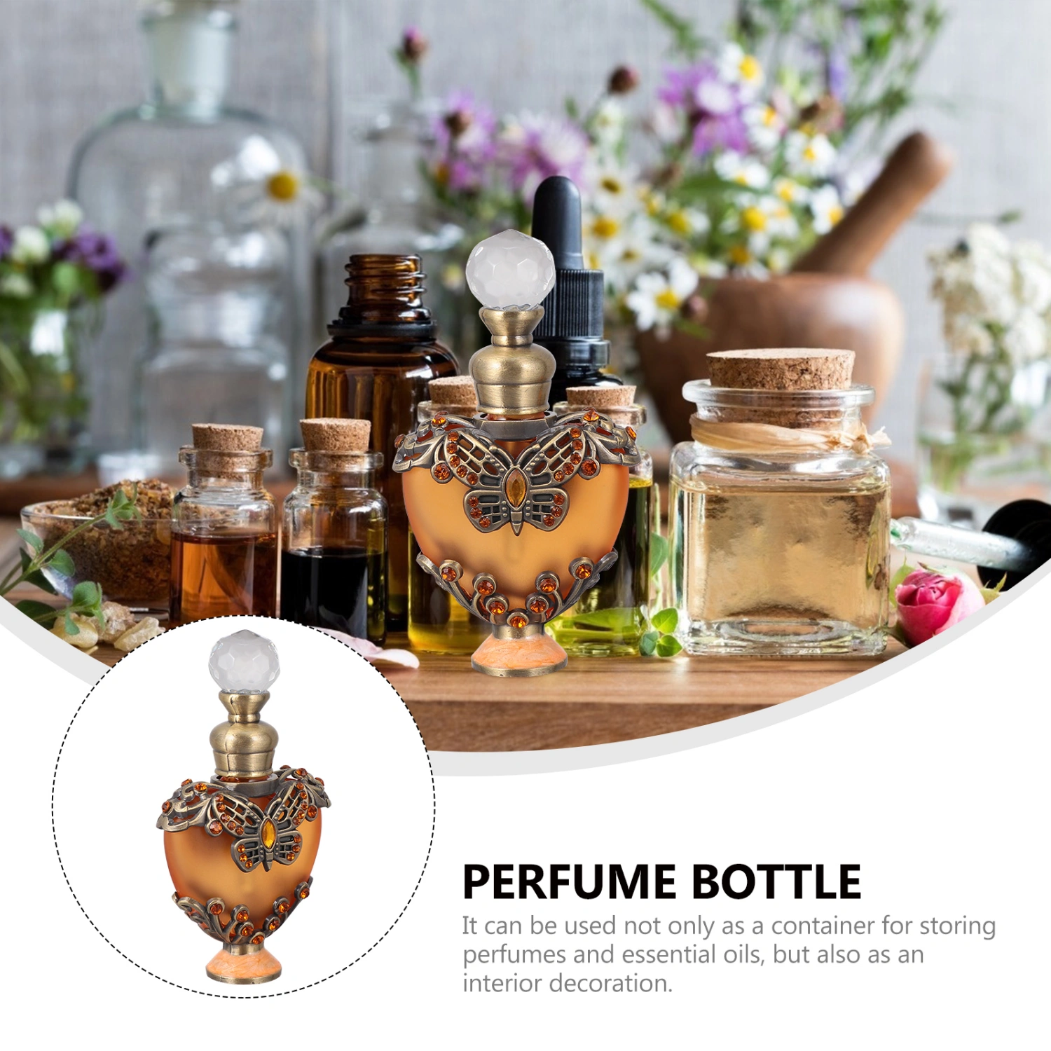 1pc 10ML Delicate Refillable Perfume Bottle Essential Oil Storage Bottle